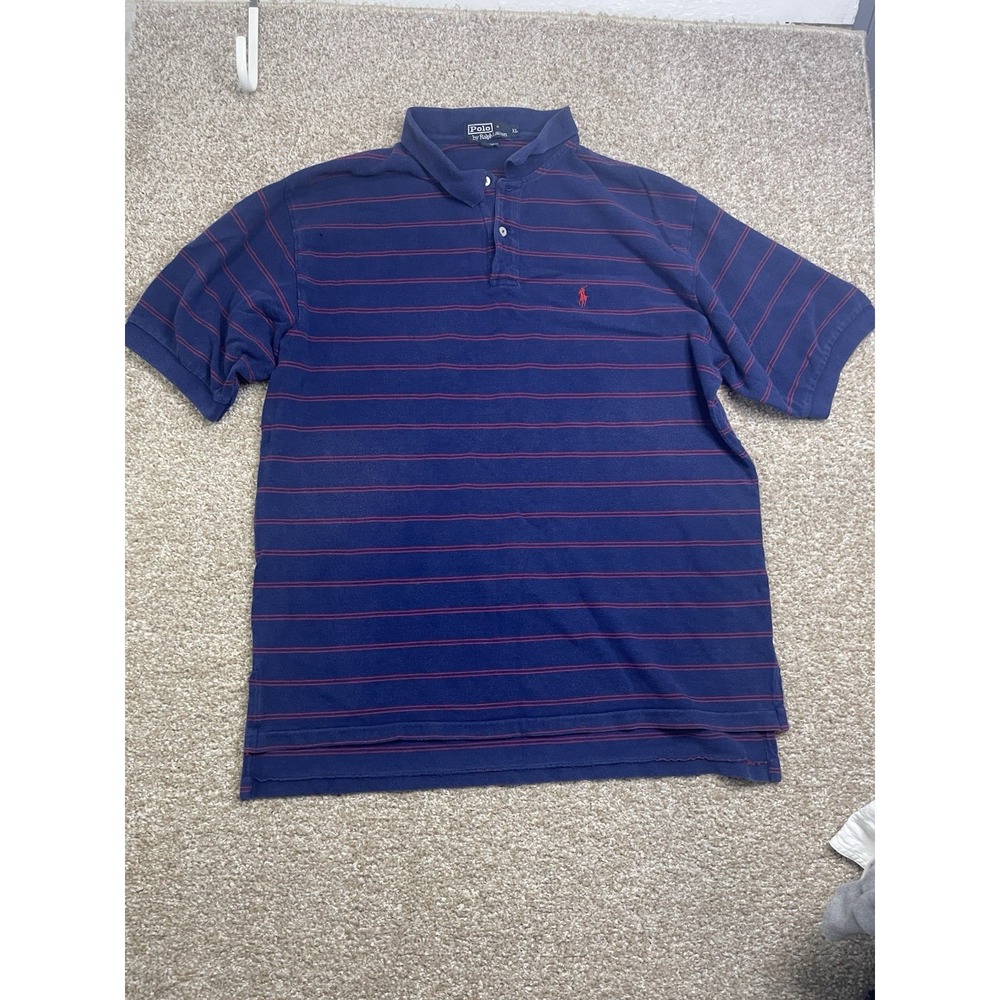 Vintage Polo Golf Ralph Lauren XL  Mens Blue Shirt Collared Short Sleeve Cotton